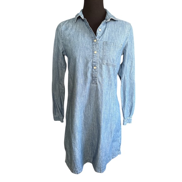Old Navy 100% Cotton Blue Denim Shirt Dress, XS, Fall Transition, Coastal Vibe - Picture 1 of 5